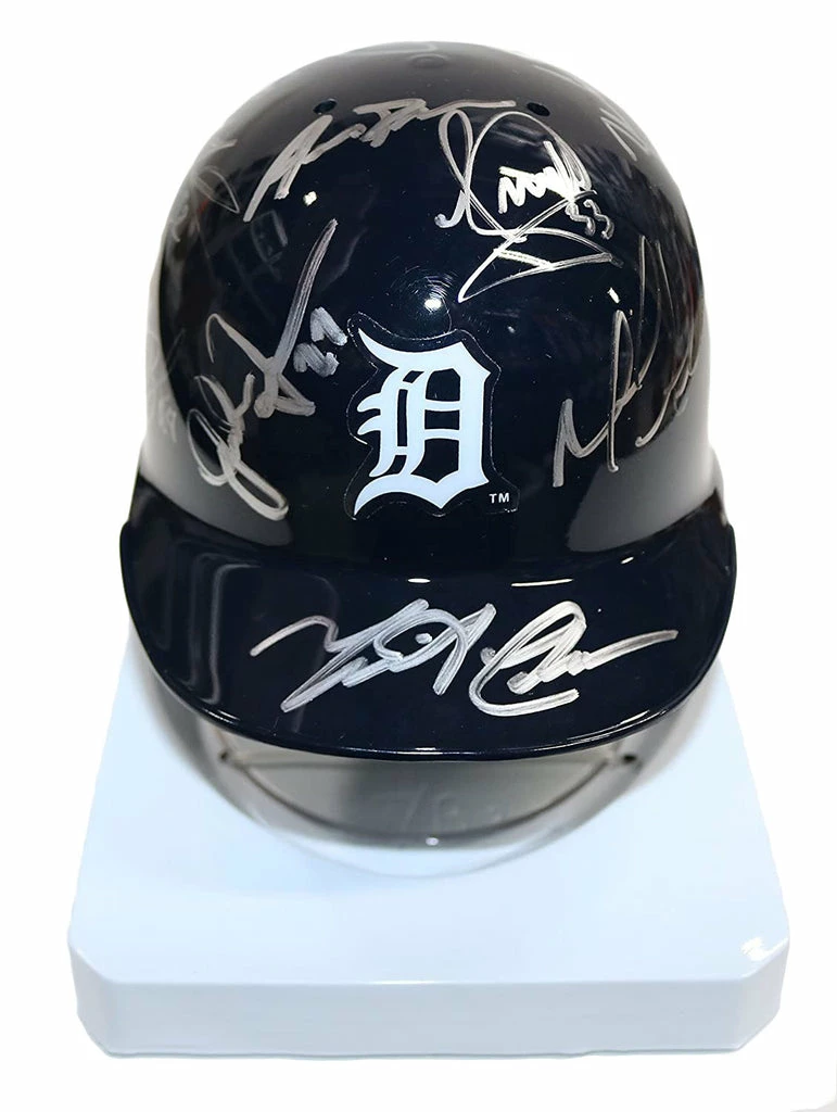Sports-Autographs Detroit Tigers 2016 Team Signed Autographed Mini Batting Helmet Authenticated Ink COA Cabrera Castellanos Kinsler 3 Sports-Autographs Detroit Tigers 2016 Team Signed Autographed Mini Batting Helmet Authenticated Ink COA Cabrera Castellanos Kinsler