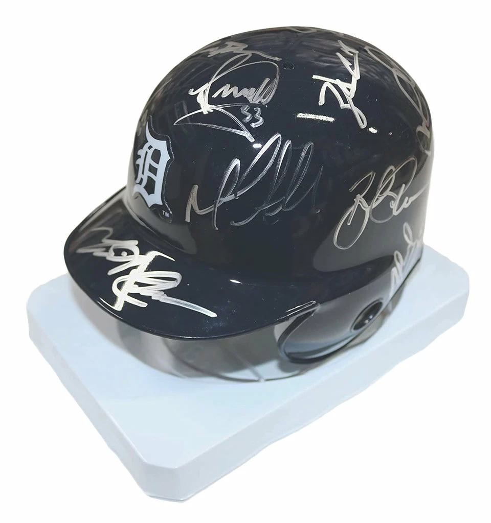Sports-Autographs Detroit Tigers 2016 Team Signed Autographed Mini Batting Helmet Authenticated Ink COA Cabrera Castellanos Kinsler 4 Sports-Autographs Detroit Tigers 2016 Team Signed Autographed Mini Batting Helmet Authenticated Ink COA Cabrera Castellanos Kinsler - Image 2