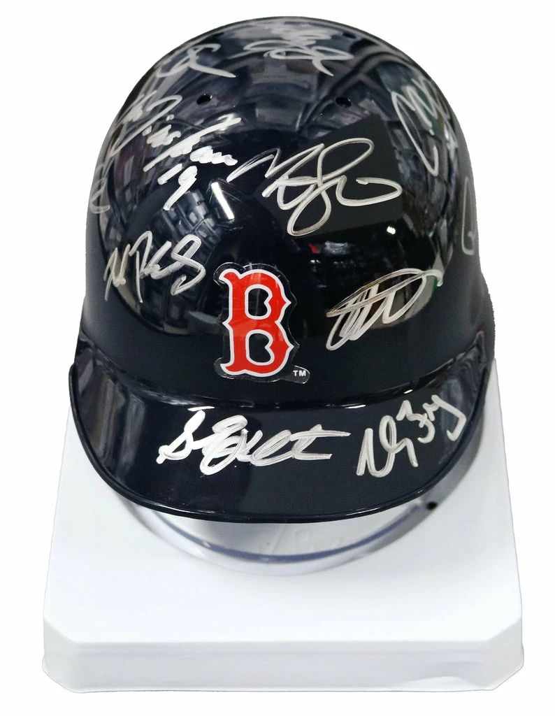 Sports-Autographs Boston Red Sox 2016 Team Signed Autographed Mini Batting Helmet Authenticated Ink COA Ortiz Betts Pedroia Price 3 Sports-Autographs Boston Red Sox 2016 Team Signed Autographed Mini Batting Helmet Authenticated Ink COA Ortiz Betts Pedroia Price