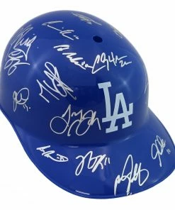 Sports-Autographs Los Angeles Dodgers 2016 Team Autographed Signed Souvenir Full Size Batting Helmet Authenticated Ink COA -Baseball Helmets and Caps Shop IMG 1833 1024x1024
