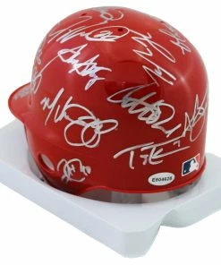 Sports-Autographs Washington Nationals 2016 Team Signed Autographed Mini Batting Helmet Authenticated Ink COA Bryce Harper -Baseball Helmets and Caps Shop IMG 1904 1024x1024
