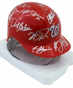 Sports-Autographs Washington Nationals 2016 Team Signed Autographed Mini Batting Helmet Authenticated Ink COA Bryce Harper -Baseball Helmets and Caps Shop IMG 1914 1024x1024