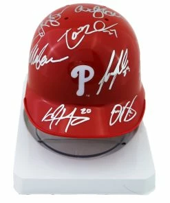 Sports-Autographs Philadelphia Phillies 2016 Team Signed Autographed Mini Batting Helmet Authenticated Ink COA Nola
