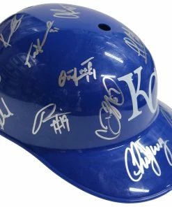 Sports-Autographs Kansas City Royals 2016 Team Signed Autographed Souvenir Full Size Batting Helmet Authenticated Ink COA -Baseball Helmets and Caps Shop IMG 9010 1024x1024