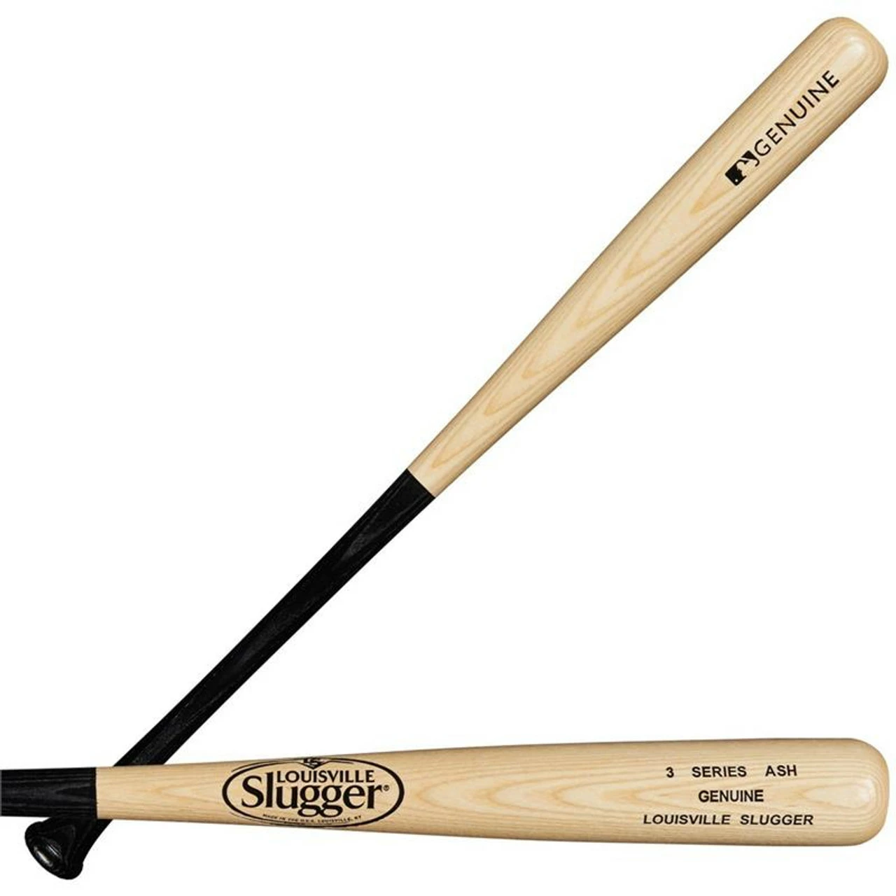 Louisville Slugger Series 3 Genuine Ash Black/Natural Wood Baseball Bat 3 Louisville Slugger Series 3 Genuine Ash Black/Natural Wood Baseball Bat