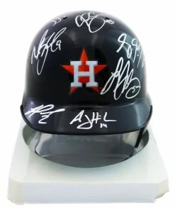 Sports-Autographs Houston Astros 2015 Team Signed Autographed Mini Batting Helmet Authenticated Ink COA