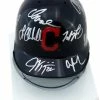 Sports-Autographs Cleveland Indians 2016 Team Signed Autographed Mini Batting Helmet Authenticated Ink COA Lindor