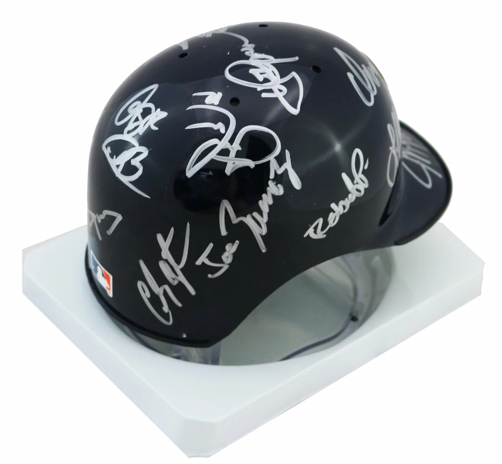 Sports-Autographs Cleveland Indians 2016 Team Signed Autographed Mini Batting Helmet Authenticated Ink COA Lindor 6 Sports-Autographs Cleveland Indians 2016 Team Signed Autographed Mini Batting Helmet Authenticated Ink COA Lindor - Image 5