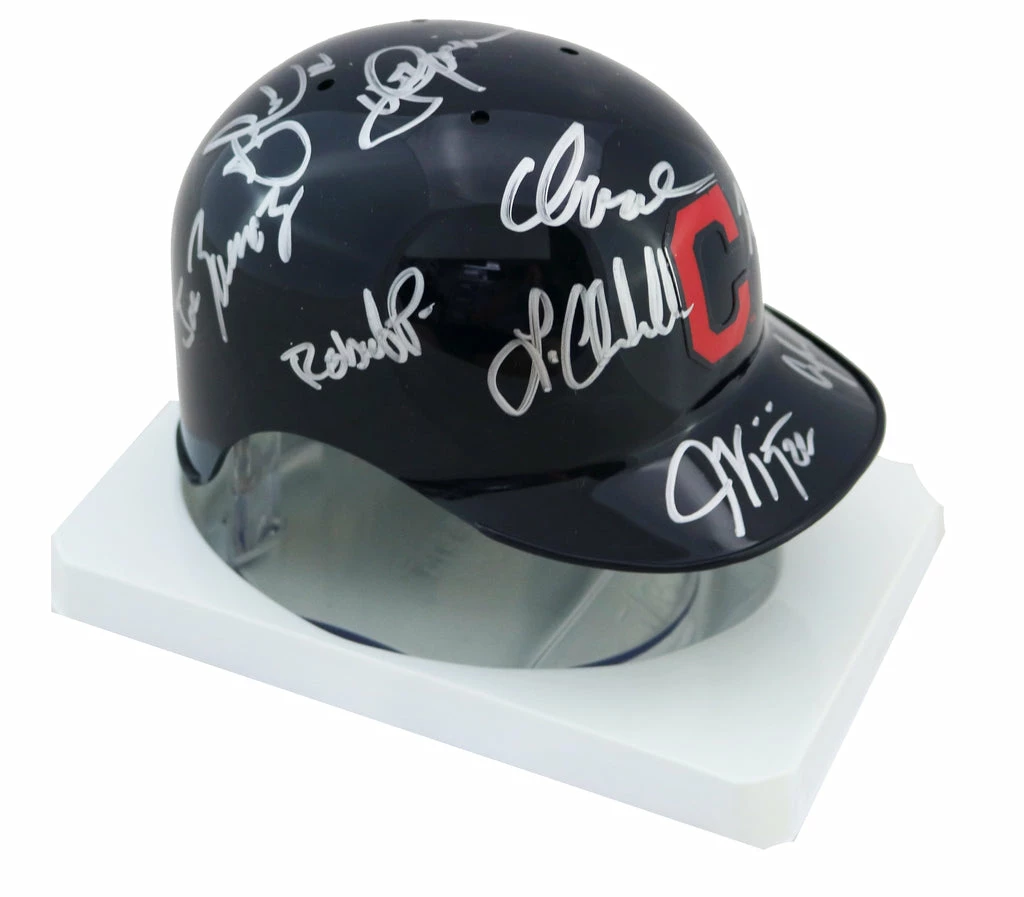 Sports-Autographs Cleveland Indians 2016 Team Signed Autographed Mini Batting Helmet Authenticated Ink COA Lindor 7 Sports-Autographs Cleveland Indians 2016 Team Signed Autographed Mini Batting Helmet Authenticated Ink COA Lindor - Image 6