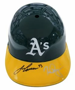 Sports-Autographs Mark McGwire And Jose Canseco Oakland Athletics A's Bash Brothers Signed Autographed Full Size Souvenir Replica Batting Helmet Pinpoint COA
