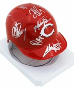 Sports-Autographs Cincinnati Reds 2013 Team Signed Autographed Mini Batting Helmet Authenticated Ink COA Votto Chapman
