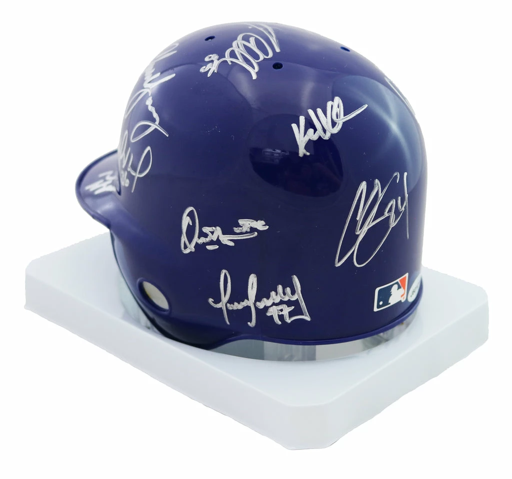 Sports-Autographs Kansas City Royals 2015 World Series Champions Team Signed Autographed Mini Batting Helmet Authenticated Ink COA Perez Hosmer Cain 5 Sports-Autographs Kansas City Royals 2015 World Series Champions Team Signed Autographed Mini Batting Helmet Authenticated Ink COA Perez Hosmer Cain - Image 3