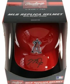 Sports-Autographs Mike Trout Los Angeles Angels Signed Autographed Rawlings Full Size MLB Replica Batting Helmet Global COA -Baseball Helmets and Caps Shop trout 1024x1024